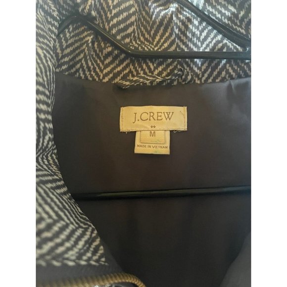 J Crew Vest Quilted Puffer Gray White Herringbone Jacket Full Zipper Size M - Picture 9 of 9